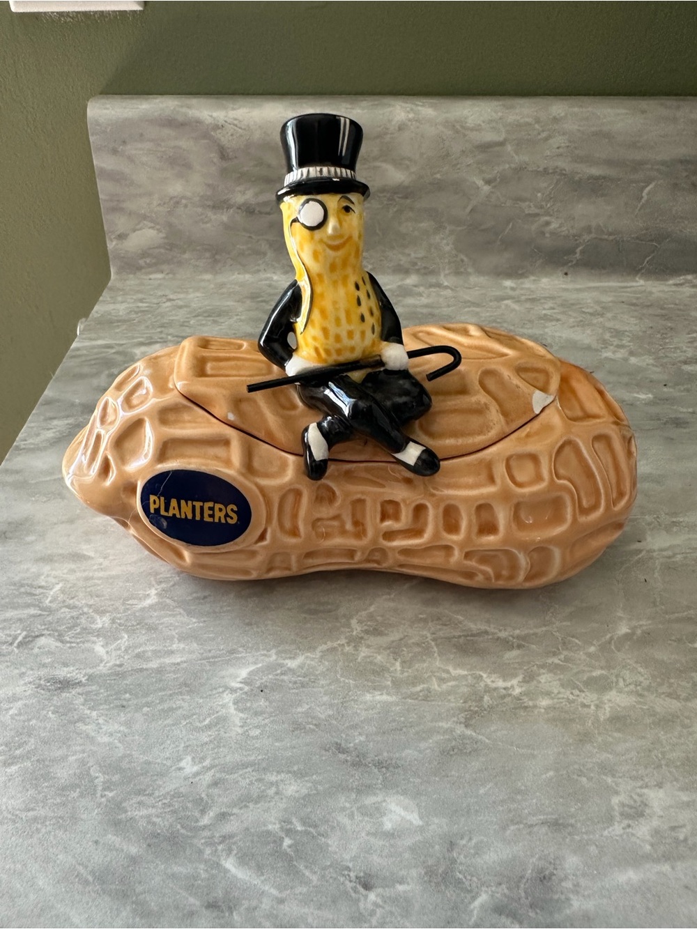 Planters Mr. Peanut Ceramic Peanut Dish - Tan and Black